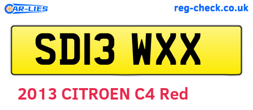 SD13WXX are the vehicle registration plates.