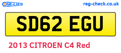 SD62EGU are the vehicle registration plates.