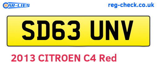 SD63UNV are the vehicle registration plates.