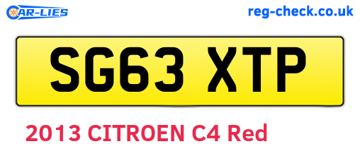 SG63XTP are the vehicle registration plates.