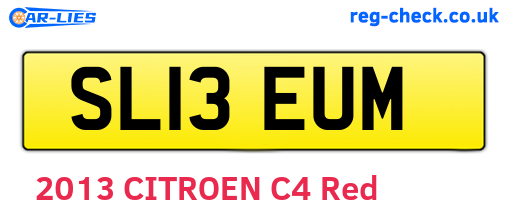 SL13EUM are the vehicle registration plates.