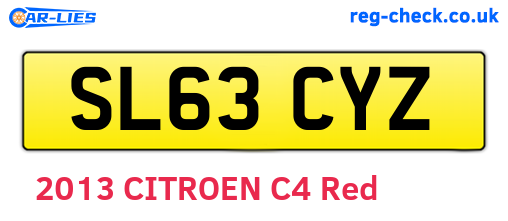 SL63CYZ are the vehicle registration plates.