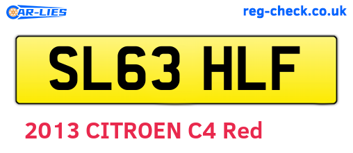 SL63HLF are the vehicle registration plates.