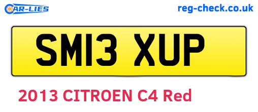 SM13XUP are the vehicle registration plates.
