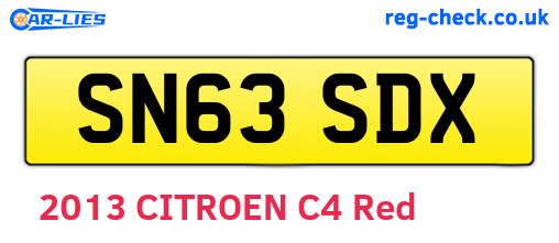 SN63SDX are the vehicle registration plates.