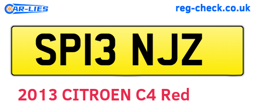 SP13NJZ are the vehicle registration plates.
