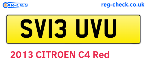 SV13UVU are the vehicle registration plates.