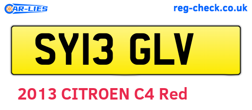 SY13GLV are the vehicle registration plates.