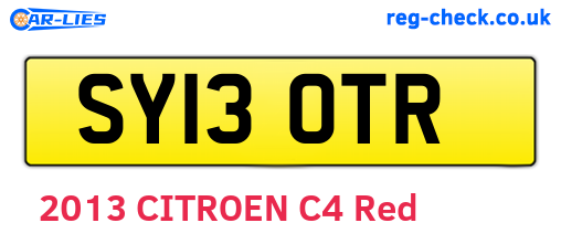 SY13OTR are the vehicle registration plates.