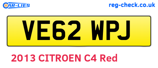VE62WPJ are the vehicle registration plates.