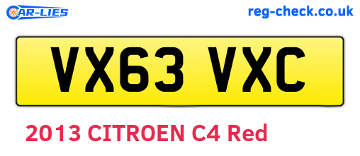 VX63VXC are the vehicle registration plates.
