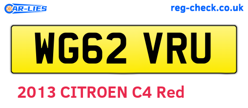 WG62VRU are the vehicle registration plates.