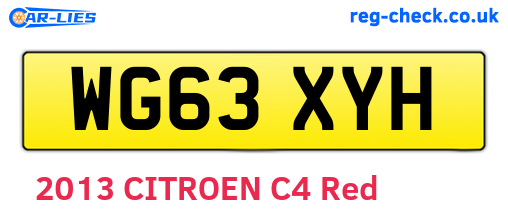 WG63XYH are the vehicle registration plates.