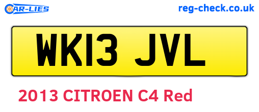 WK13JVL are the vehicle registration plates.