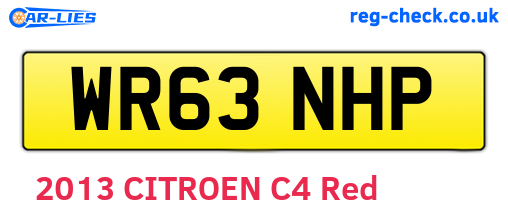 WR63NHP are the vehicle registration plates.
