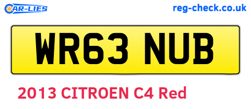 WR63NUB are the vehicle registration plates.