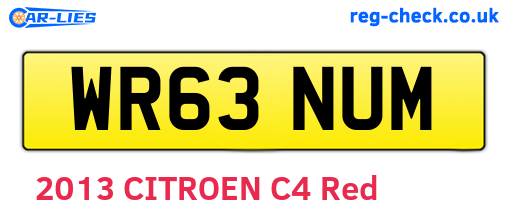 WR63NUM are the vehicle registration plates.