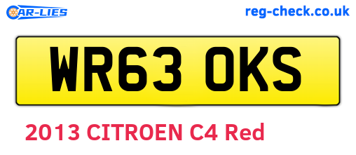 WR63OKS are the vehicle registration plates.