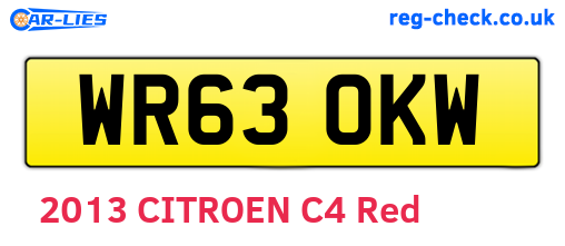 WR63OKW are the vehicle registration plates.