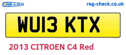 WU13KTX are the vehicle registration plates.