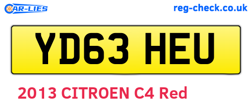 YD63HEU are the vehicle registration plates.