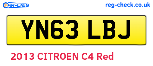 YN63LBJ are the vehicle registration plates.