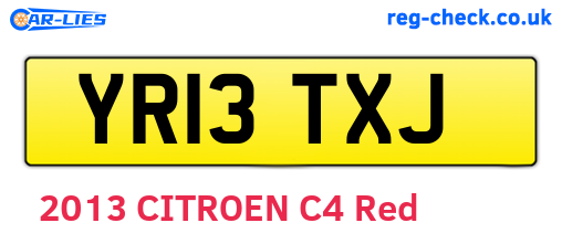 YR13TXJ are the vehicle registration plates.