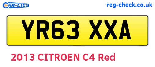 YR63XXA are the vehicle registration plates.