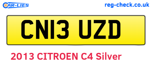 CN13UZD are the vehicle registration plates.