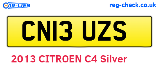 CN13UZS are the vehicle registration plates.