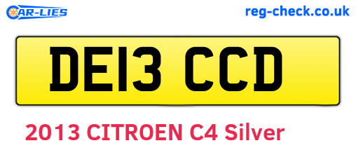 DE13CCD are the vehicle registration plates.
