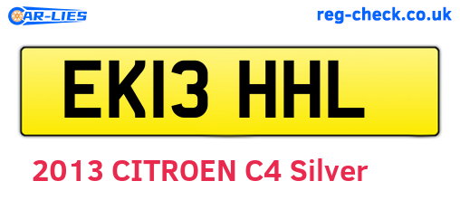EK13HHL are the vehicle registration plates.