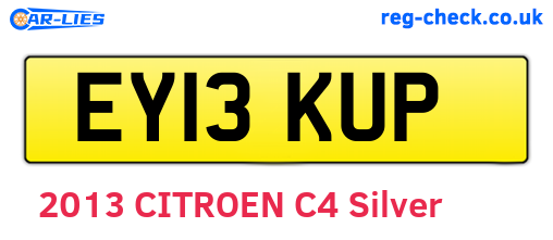 EY13KUP are the vehicle registration plates.