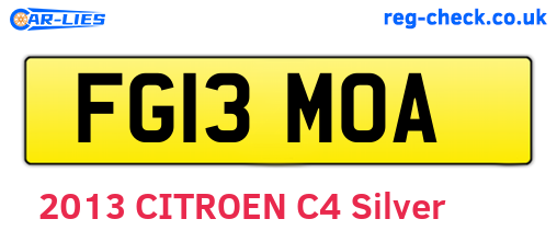 FG13MOA are the vehicle registration plates.