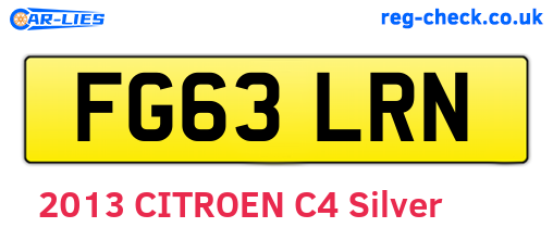 FG63LRN are the vehicle registration plates.