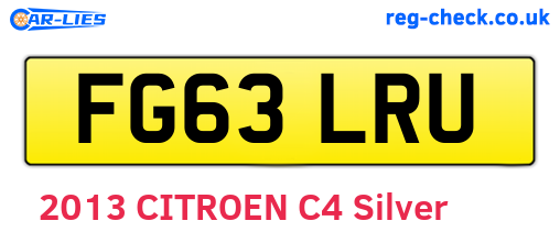 FG63LRU are the vehicle registration plates.