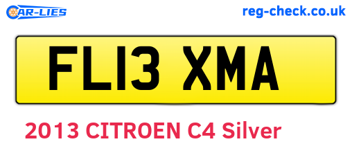 FL13XMA are the vehicle registration plates.
