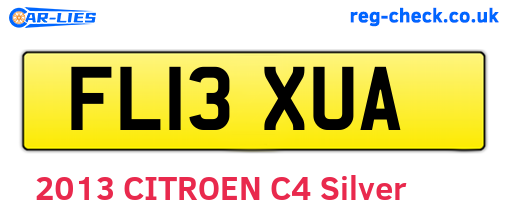 FL13XUA are the vehicle registration plates.