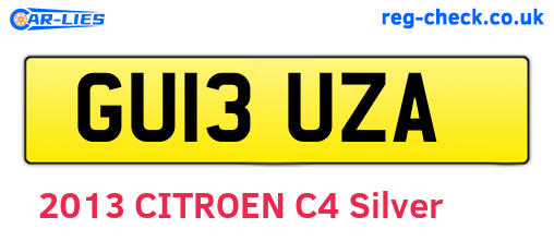 GU13UZA are the vehicle registration plates.