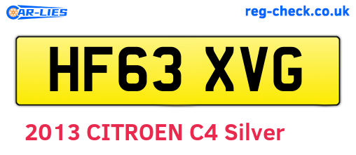 HF63XVG are the vehicle registration plates.