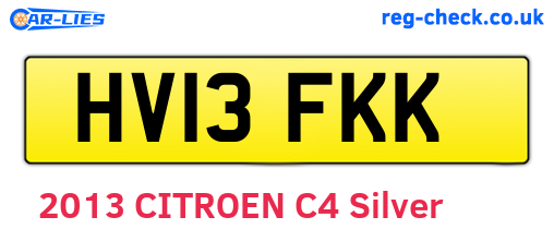 HV13FKK are the vehicle registration plates.