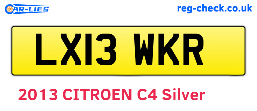 LX13WKR are the vehicle registration plates.