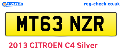 MT63NZR are the vehicle registration plates.