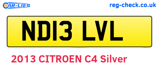 ND13LVL are the vehicle registration plates.
