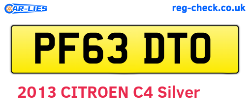 PF63DTO are the vehicle registration plates.
