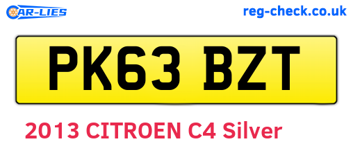 PK63BZT are the vehicle registration plates.