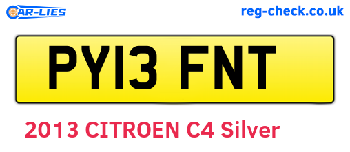 PY13FNT are the vehicle registration plates.