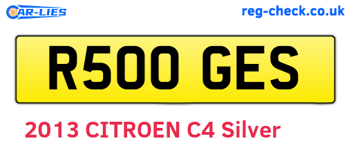 R500GES are the vehicle registration plates.