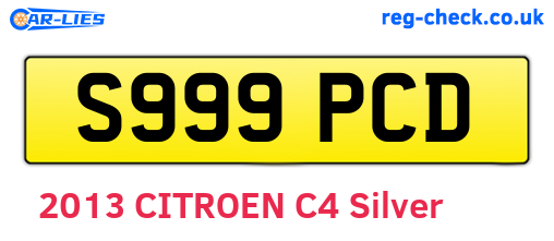 S999PCD are the vehicle registration plates.