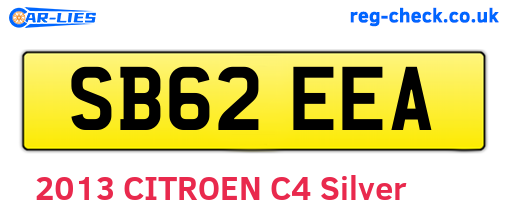 SB62EEA are the vehicle registration plates.